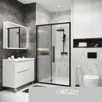 Grossman Cosmo 100x195 100.K33.02.100.21.02 (черный матовый/шиншилла стекло)