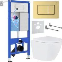 Roxen Antares в комплекте с инсталляцией StounFix Dual Fresh 6 в 1 968454 (кнопка: брашированное зол