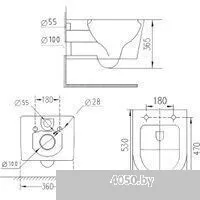 Roxen Vortex Tornado в комплекте с инсталляцией StounFix Dual Fresh 6 в 1 868634 (кнопка: браширован