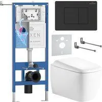 Roxen Martin в комплекте с инсталляцией StounFix Dual Fresh 6 в 1 868521 (кнопка: черный)