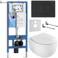 Roxen EGG в комплекте с инсталляцией StounFix Dual Fresh 6 в 1 868608 (кнопка: оружейная сталь матов