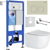 Roxen Vortex в комплекте с инсталляцией StounFix Dual Fresh 6 в 1 966620 (кнопка: бежевый)