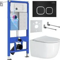 Roxen Vortex Tornado в комплекте с инсталляцией StounFix Dual Fresh 6 в 1 964427 (кнопка: черный мат