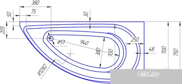 Ванна 1Марка Piccolo 150x75L (с каркасом)