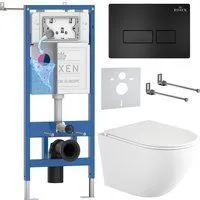 Roxen Antares Tornado Long в комплекте с инсталляцией StounFix Dual Fresh 6 в 1 868413 (кнопка: черн