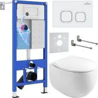 Roxen Egg в комплекте с инсталляцией StounFix Dual Fresh 6 в 1 964077 (кнопка: белый глянец)