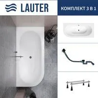 Lauter Bliss 150 P 21201052P (с ножками и сифоном 21Y32001 матовый черный)