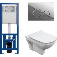 Cersanit Carina New Clean On с инстал. Link Pro (с кнопкой Twins 63523 хром глянцевый)