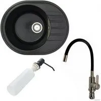 БелЭворс New Lux L + смеситель W74004-2 + дозатор L405F (черный)