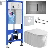 Roxen Royal Matt в комплекте с инсталляцией StounFix Dual Fresh 6 в 1 968290 (кнопка: оружейная стал