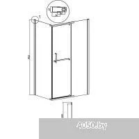 Grossman Pragma 90x195 200.K33.03.90.32.00 (золото сатин,стекло прозрачное)