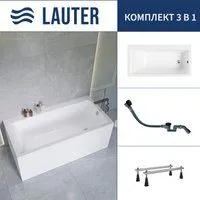 Lauter Seraphina 170x80 2112170R (с ножками и сифоном 21Y32001 матовый черный)