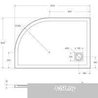 BelBagno TRAY-MR-UNO-RH-120/80-550-35-W-L 120x80