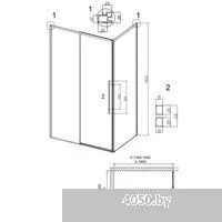 Grossman Galaxy 140x90x195 120.K33.01.1490.21.10 (черный матовый/тонированное стекло)