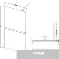 Niagara NG-670-10ВLACK 100x195 (черный матовый/прозрачное стекло)