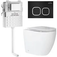 Roxen Antares в комплекте с инсталляцией Attach 5 в 1 966934 (кнопка: черный матовый, с хромированно