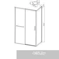 Grossman Style 90x195 200.K33.05.90.21.00 (черный матовый, стекло прозрачное)