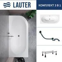 Lauter Bliss 150 L 21201051L (с ножками и сифоном 21Y32001 матовый черный)