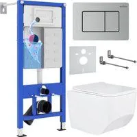 Roxen Boro в комплекте с инсталляцией StounFix Dual Fresh 6 в 1 968433 (кнопка: сатин)