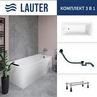 Lauter Aurora 170x70 21010070 (с ножками и сифоном 21Y32001 матовый черный)