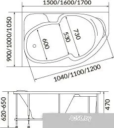 Ванна 1Марка Diana 150x90R
