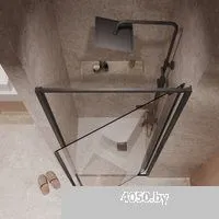 Niagara NG-85-8AB 80x195 (черный матовый/прозрачное стекло)