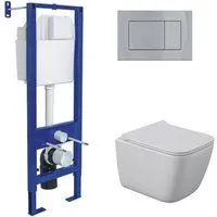 Berges Wasserhaus Quattro S Rimless 043364 (с сиденьем и кнопкой смыва)