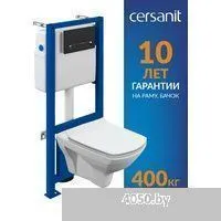 Cersanit Carina New Clean On с инстал. Link Pro (с кнопкой Estetica 64112 черный/хром)
