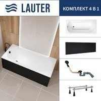 Lauter Haven 150 /21202005 (с ножками, лицевым экраном черного цвета и сифоном 21Y11021 матовый черн