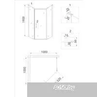 Niagara NG-6634-08 100x100x195 (прозрачное стекло)