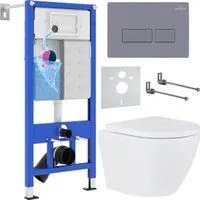 Roxen Antares 530185-02 в комплекте с инсталляцией StounFix Dual Fresh 6 в 1 966774 (кнопка: серый г