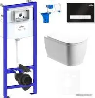 Унитаз Lavinia Boho Relfix Bell Pro Rimless 7 в 1 75110021 (черный/белый пластик)