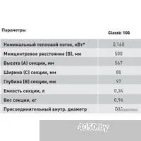 Standard Hidravlika Classic 100 500 мм (6 секций, белый)