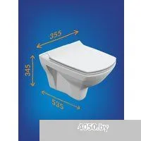 Cersanit Carina New Clean On с инстал. Link Pro (с кнопкой Twins 64117 стекло черный)