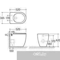 Roxen Antares в комплекте с инсталляцией Attach 5 в 1 966977 (кнопка: серый бетон)