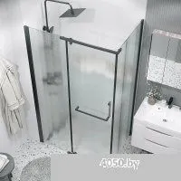 Grossman Pragma 100х195 200.K33.03.100.21.02 (черный матовый/стекло шиншилла)