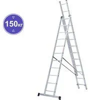 Новая высота NV 123 алюминиевая трёхсекционная 3x11 ступеней