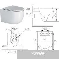 Roxen Vortex в комплекте с инсталляцией StounFix Dual Fresh 6 в 1 966303 (кнопка: бежевый)