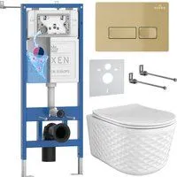 Roxen Vine Tornado в комплекте с инсталляцией StounFix Dual Fresh 6 в 1 979006 (кнопка: брашированно