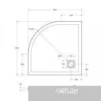 BelBagno TRAY-MR-UNO-R-90-550-35-W-CR