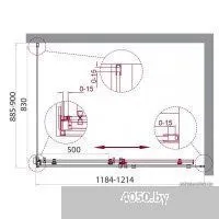 BelBagno ACQUA-AH-1-120/90-C-Cr (прозрачное стекло)