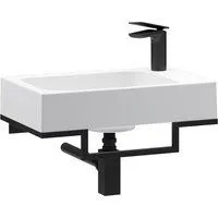 Belux Темпо-2 HR0900 L (черный, с каркасом, сифоном, донным клапаном)