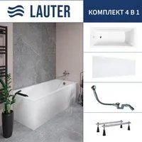 Lauter Aurora 170x70 21010070 (с ножками, лицевым экраном и сифоном 21Y32000 хром)