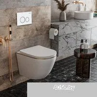 Roxen Antares Gold в комплекте с инсталляцией StounFix Dual Fresh 6 в 1 728092 (кнопка: белый глянец