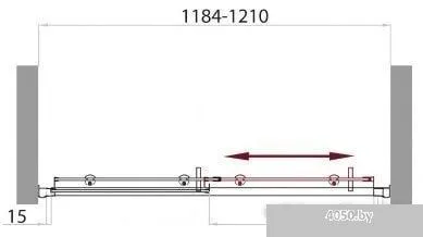BelBagno UNO-195-BF-1-120-C-Cr (прозрачное стекло)