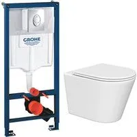 Lauter Longer 2110822 + GROHE Rapid SL 38721001 с кнопкой (овальная, хром)