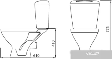 Унитаз Лобненский стройфарфор Универсал New 90 кнопка нижняя, подводка + сиденье ЛЗСФ