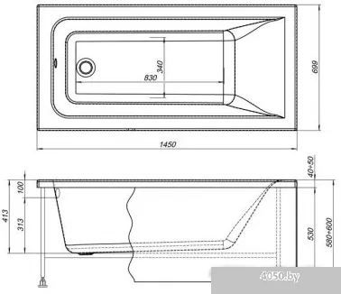 Экран под ванну Aquanet Bright 145