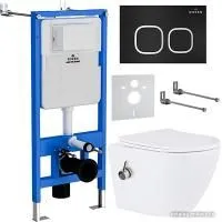 Roxen Antares Bidet в комплекте с инсталляцией StounFix Slim 6 в 1 938621 (кнопка: черный матовый)