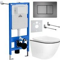 Roxen Antares Black в комплекте с инсталляцией StounFix Dual Fresh 6 в 1 964862 (кнопка: оружейная с